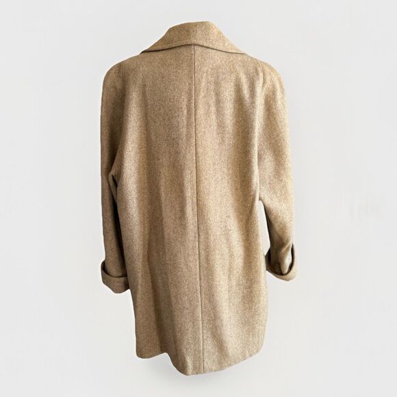 Vtg Russell Scott Wool Blend Coat Beige Classic Old Money Button Winter Women XL - Picture 3 of 16